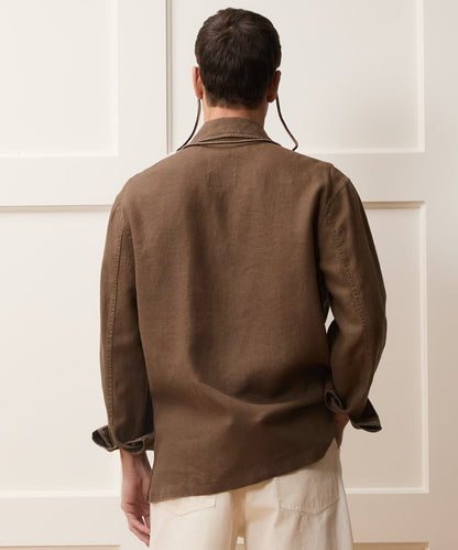 Todd Snyder Linen Chore Coat in Cigar Cigar