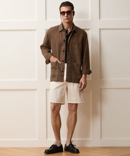 Todd Snyder Linen Chore Coat in Cigar Cigar