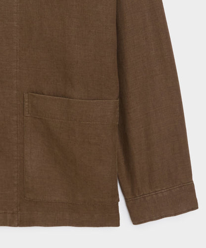 Todd Snyder Linen Chore Coat in Cigar Cigar