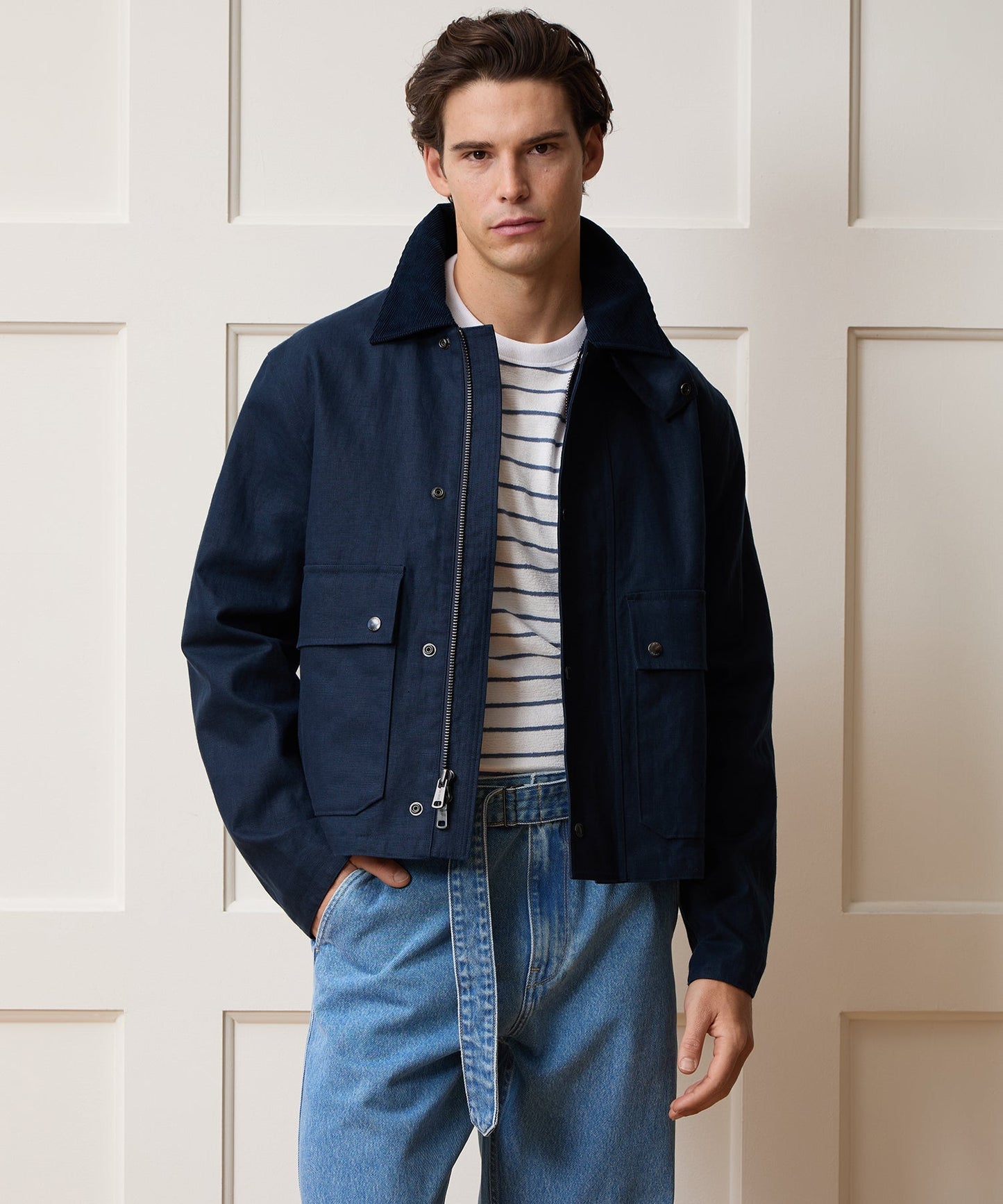 Todd Snyder Linen Stable Jacket in Navy Navy