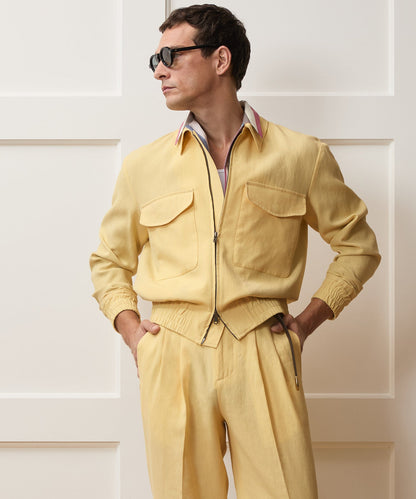 Todd Snyder Italian Sueded Linen Ricky Jacket in Yellow Yellow