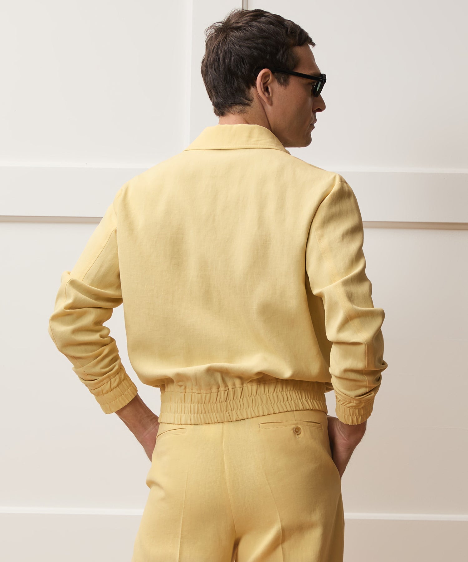 Todd Snyder Italian Sueded Linen Ricky Jacket in Yellow Yellow