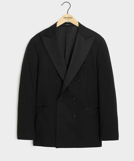 Todd Snyder Italian Wool Double-Breasted Tuxedo Jacket Black