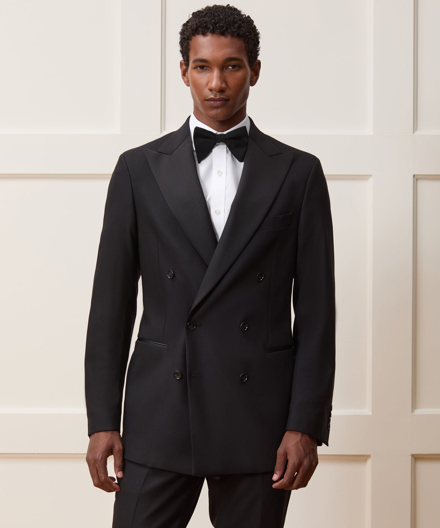Todd Snyder Italian Wool Double-Breasted Tuxedo Jacket Black
