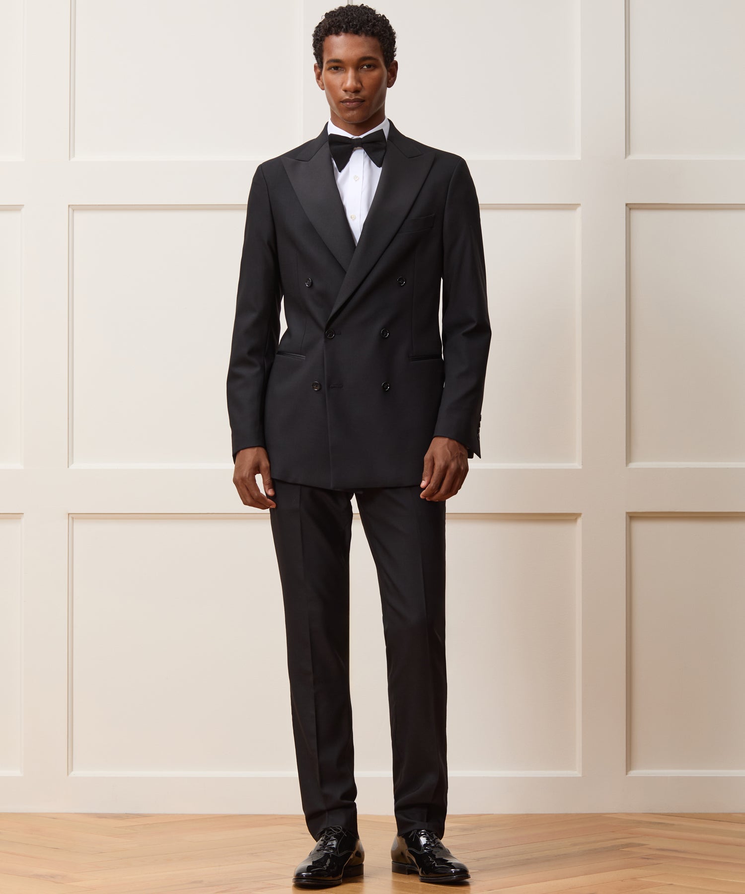 Todd Snyder Italian Wool Double-Breasted Tuxedo Jacket Black