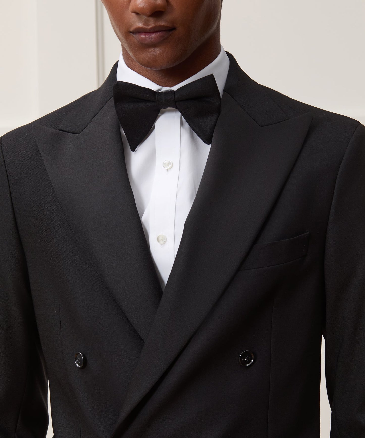 Todd Snyder Italian Wool Double-Breasted Tuxedo Jacket Black