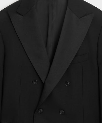 Todd Snyder Italian Wool Double-Breasted Tuxedo Jacket Black