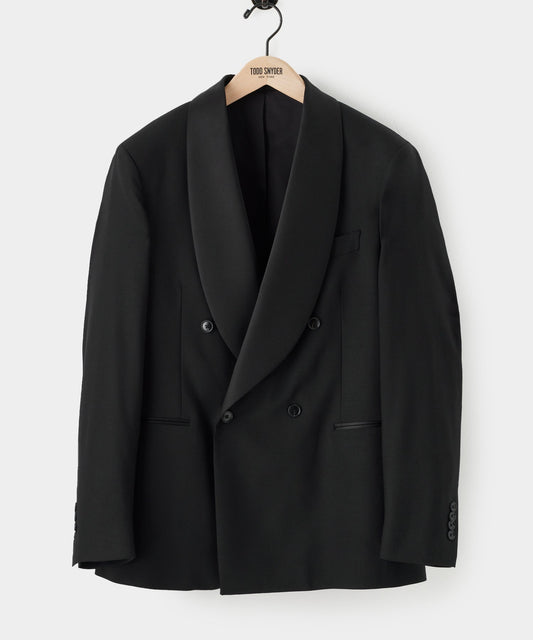 Todd Snyder Italian Wool Double-Breasted Shawl Tuxedo Jacket Black