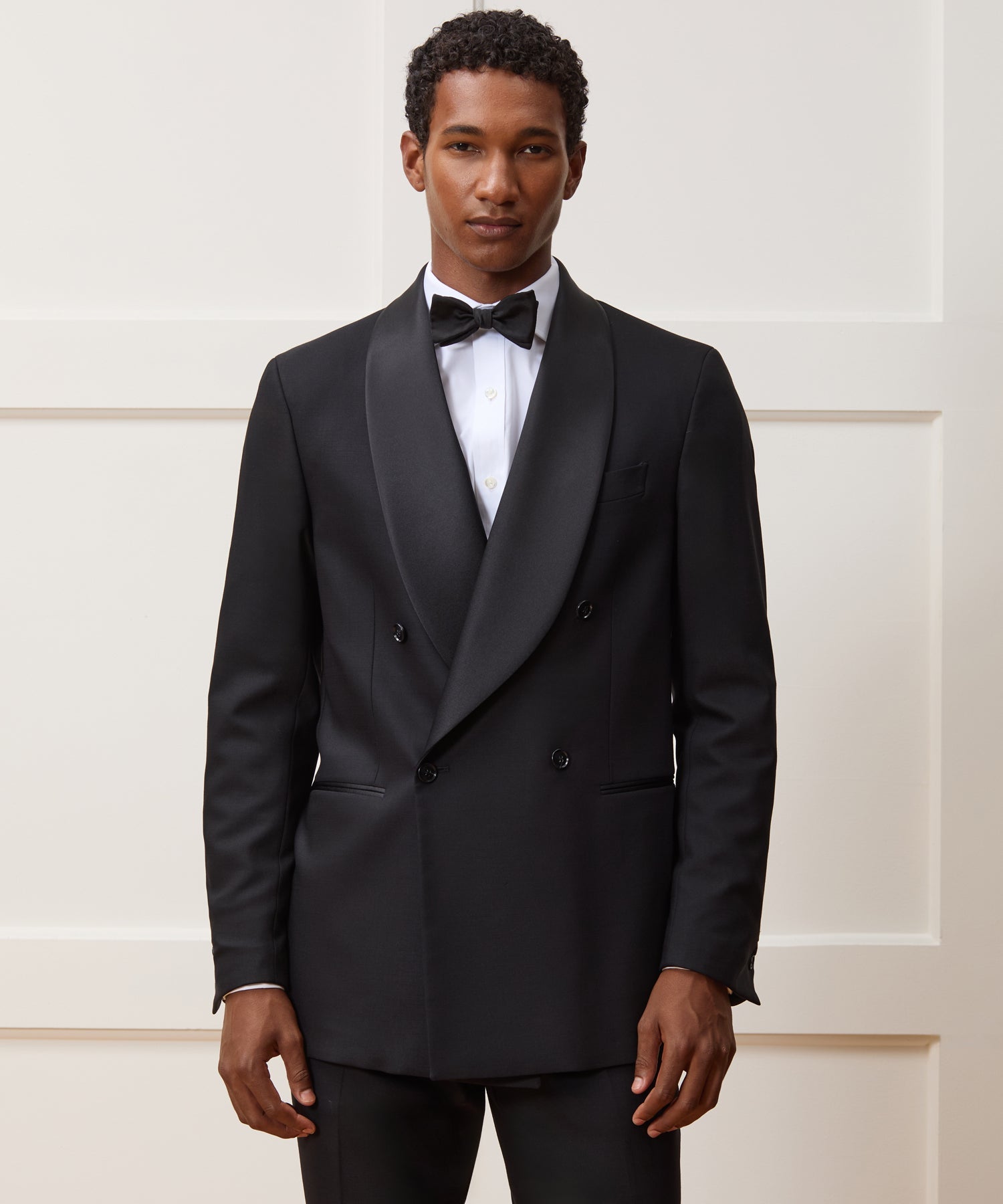 Todd Snyder Italian Wool Double-Breasted Shawl Tuxedo Jacket Black