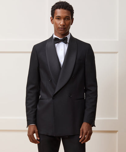 Todd Snyder Italian Wool Double-Breasted Shawl Tuxedo Jacket Black