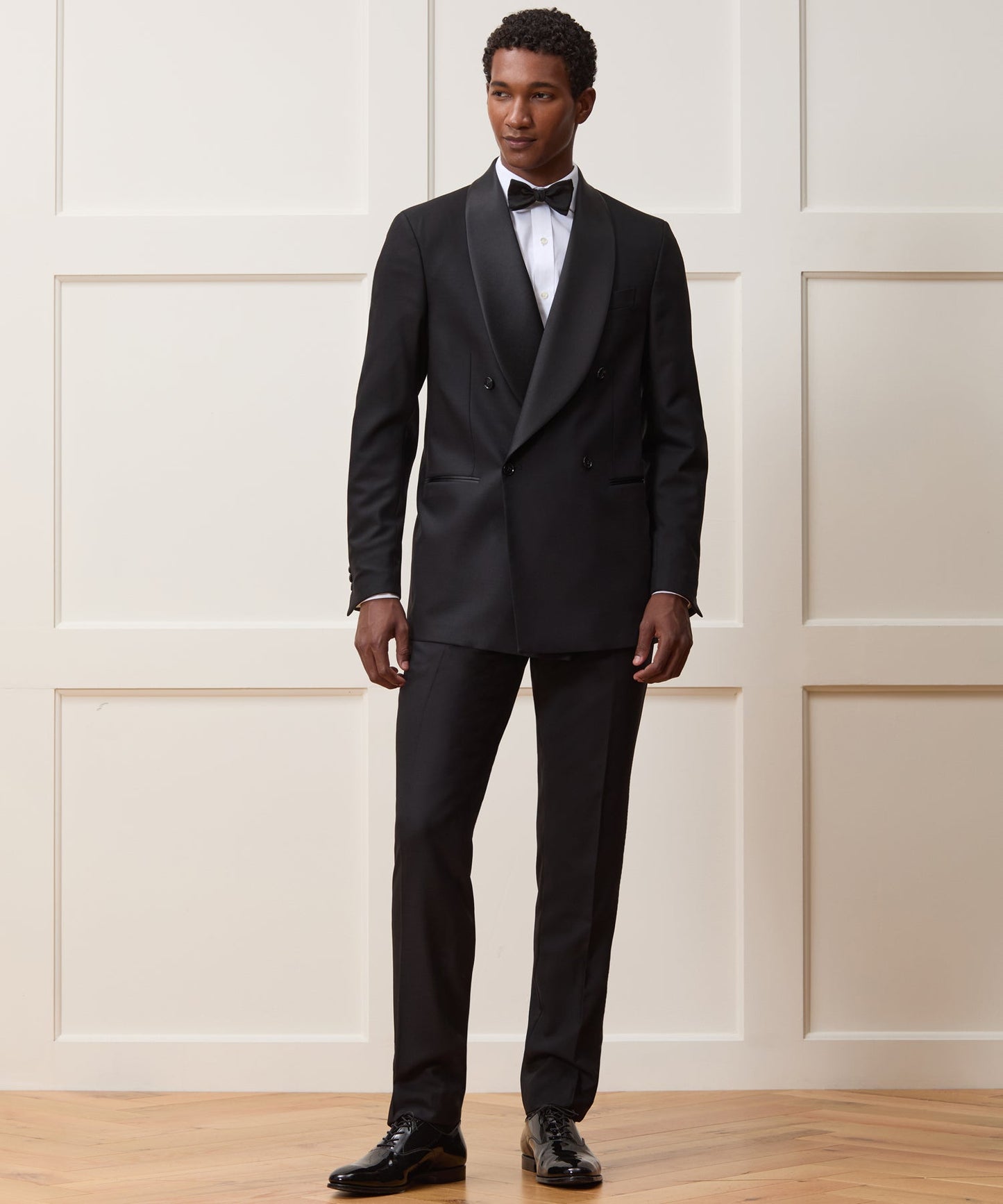 Todd Snyder Italian Wool Double-Breasted Shawl Tuxedo Jacket Black