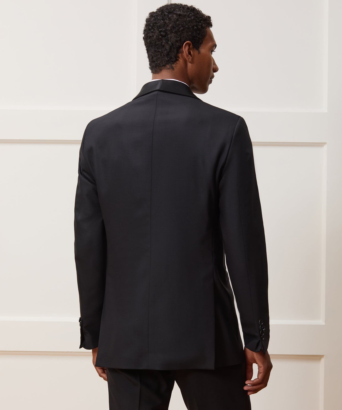 Todd Snyder Italian Wool Double-Breasted Shawl Tuxedo Jacket Black