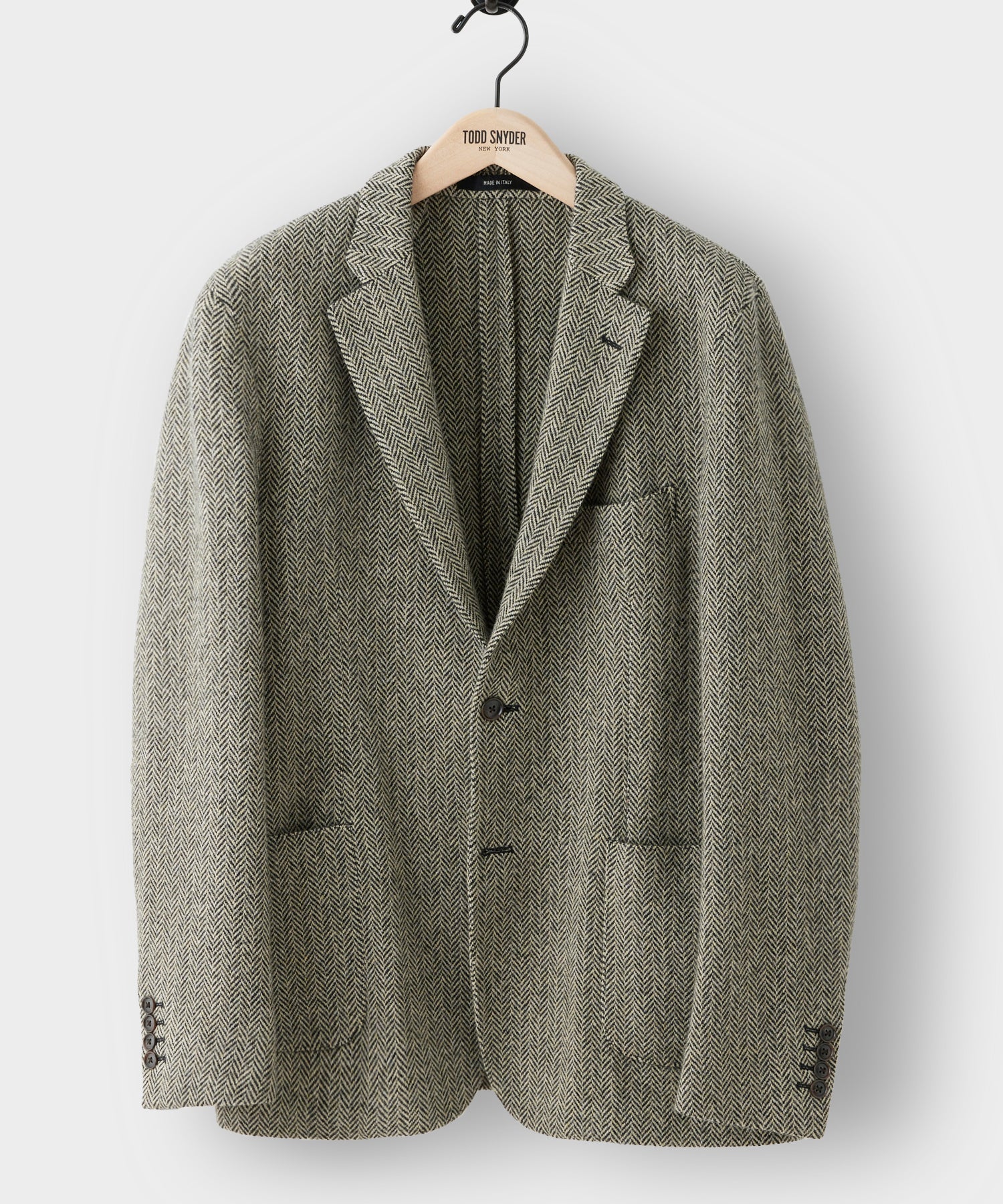 Todd Snyder Italian Wool Sport Coat in Cream Herringbone Cream