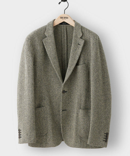 Todd Snyder Italian Wool Sport Coat in Cream Herringbone Cream