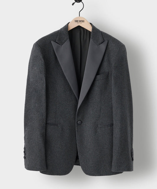 Todd Snyder Italian Cashmere Peak Lapel Tuxedo Jacket in Grey Grey