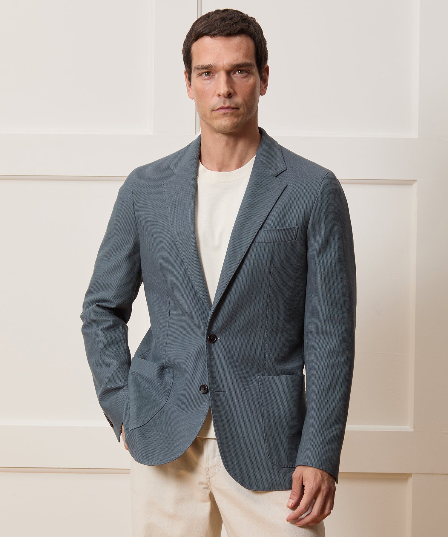 Todd Snyder Italian Knit Sport Coat in Blue Metal Blue Metal