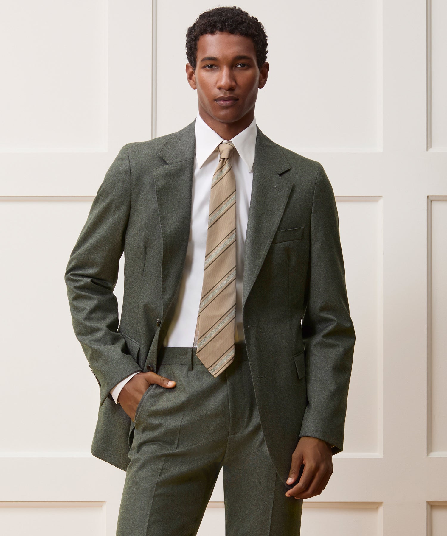 Todd Snyder Italian Flannel Sutton Jacket in Oak Moss Oak Moss