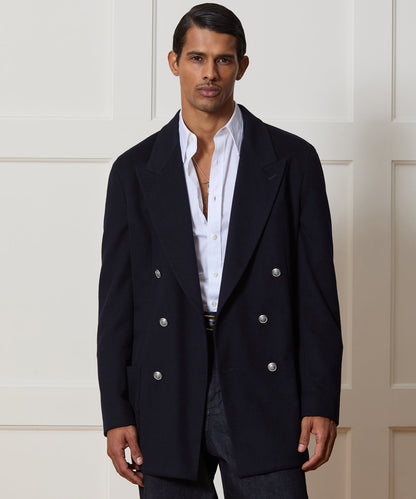 Todd Snyder Italian Cashmere Double-Breasted Wythe Jacket in Navy Navy