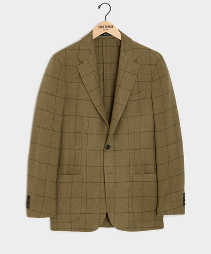 Todd Snyder Italian Wool Sport Coat in Olive Windowpane Olive