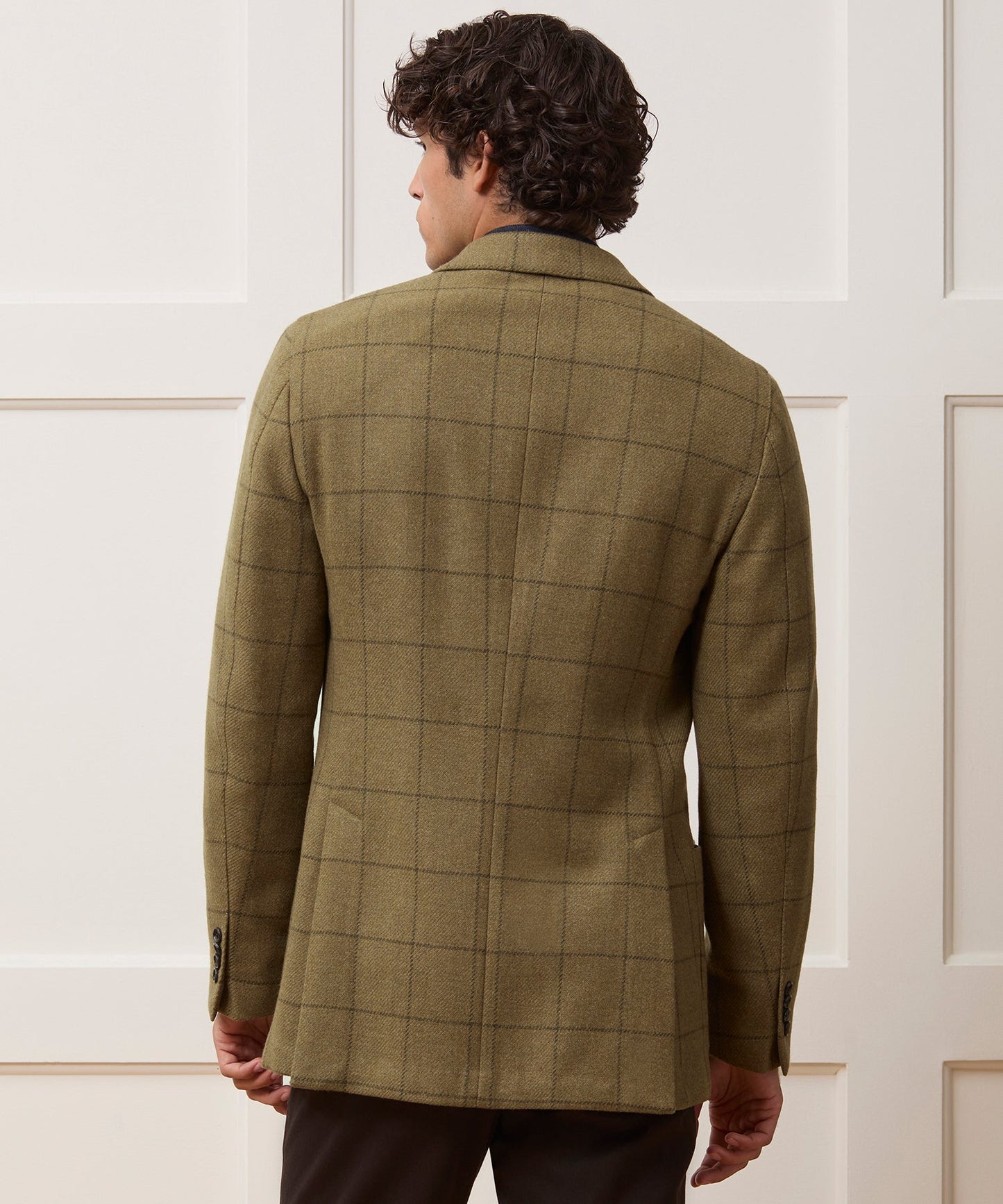 Todd Snyder Italian Wool Sport Coat in Olive Windowpane Olive