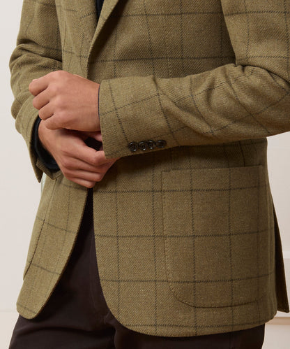 Todd Snyder Italian Wool Sport Coat in Olive Windowpane Olive