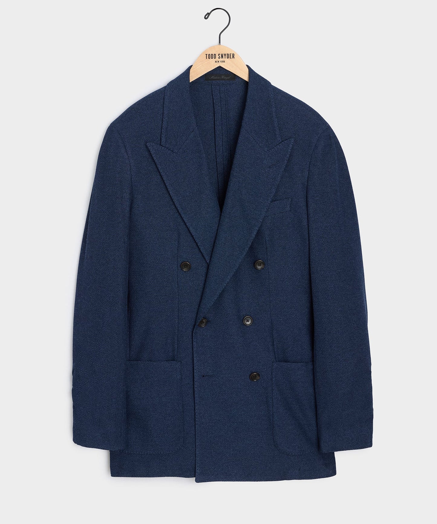 Todd Snyder Double-Breasted Knit Pique Sport Coat in Blue Blue