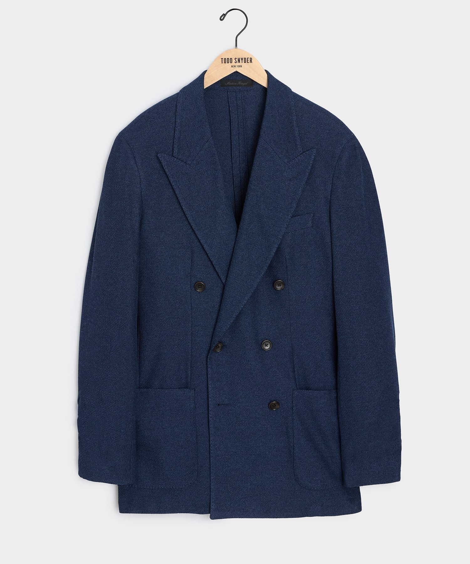 Todd Snyder Double-Breasted Knit Pique Sport Coat in Blue Blue