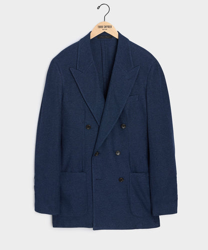 Todd Snyder Double-Breasted Knit Pique Sport Coat in Blue Blue
