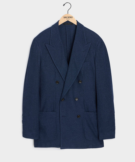 Todd Snyder Double-Breasted Knit Pique Sport Coat in Blue Blue