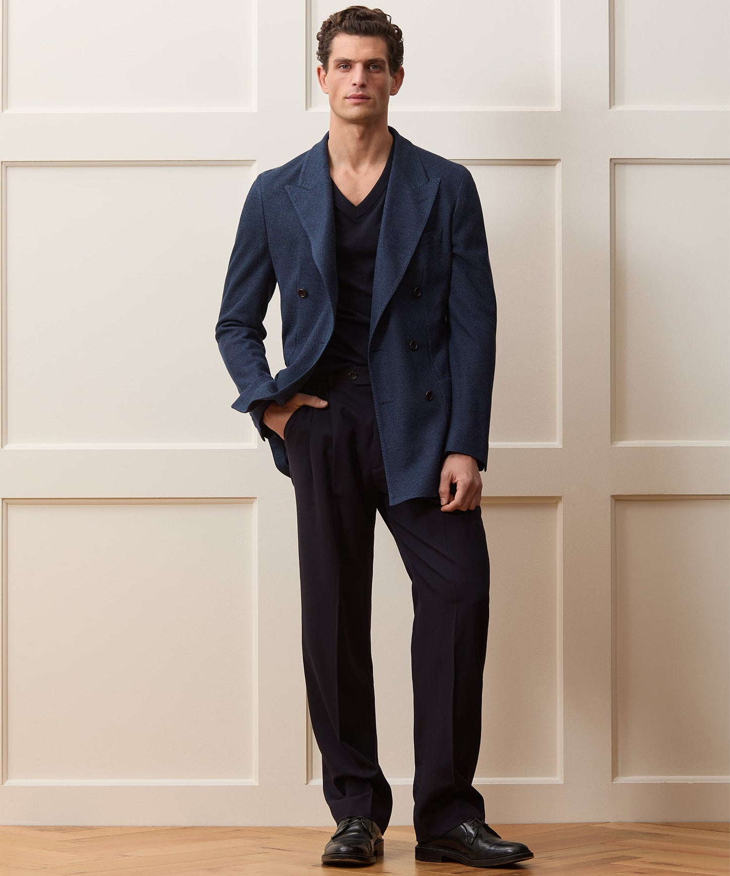 Todd Snyder Double-Breasted Knit Pique Sport Coat in Blue Blue