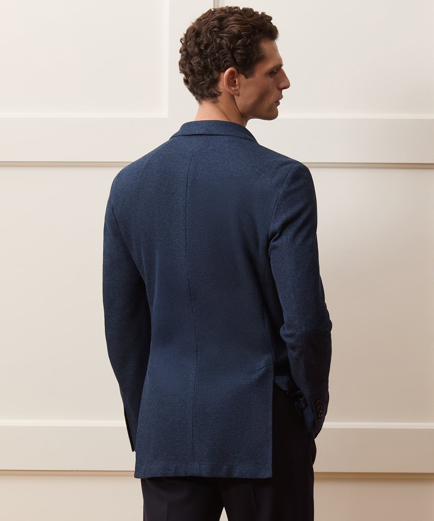 Todd Snyder Double-Breasted Knit Pique Sport Coat in Blue Blue