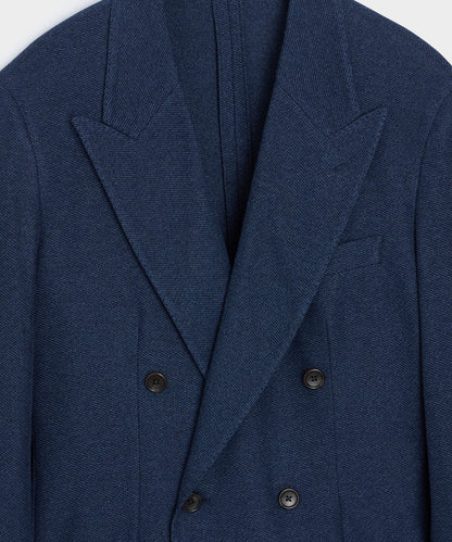 Todd Snyder Double-Breasted Knit Pique Sport Coat in Blue Blue