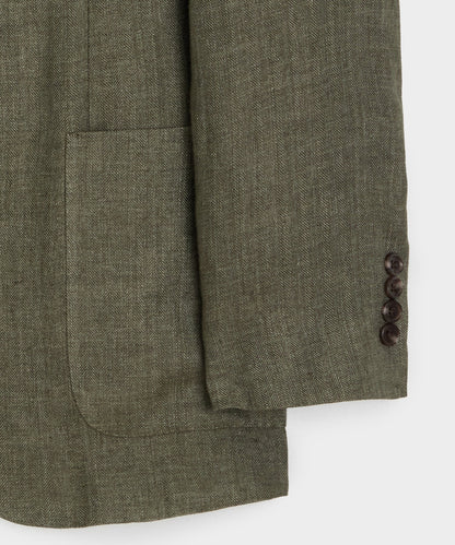 Todd Snyder Herringbone Sport Coat in Olive Olive