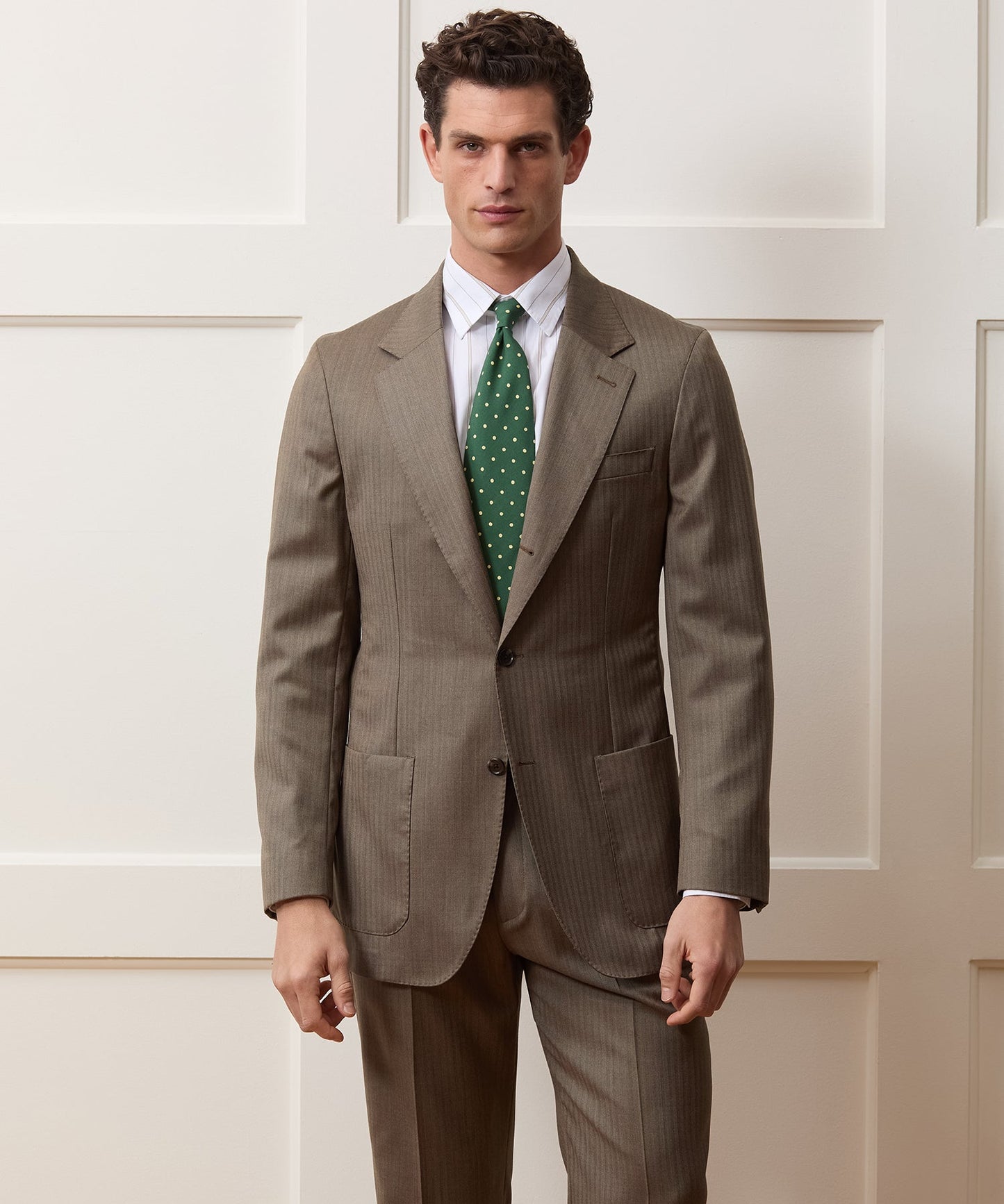 Todd Snyder Herringbone Madison Jacket in Light Brown Herringbone Light Brown