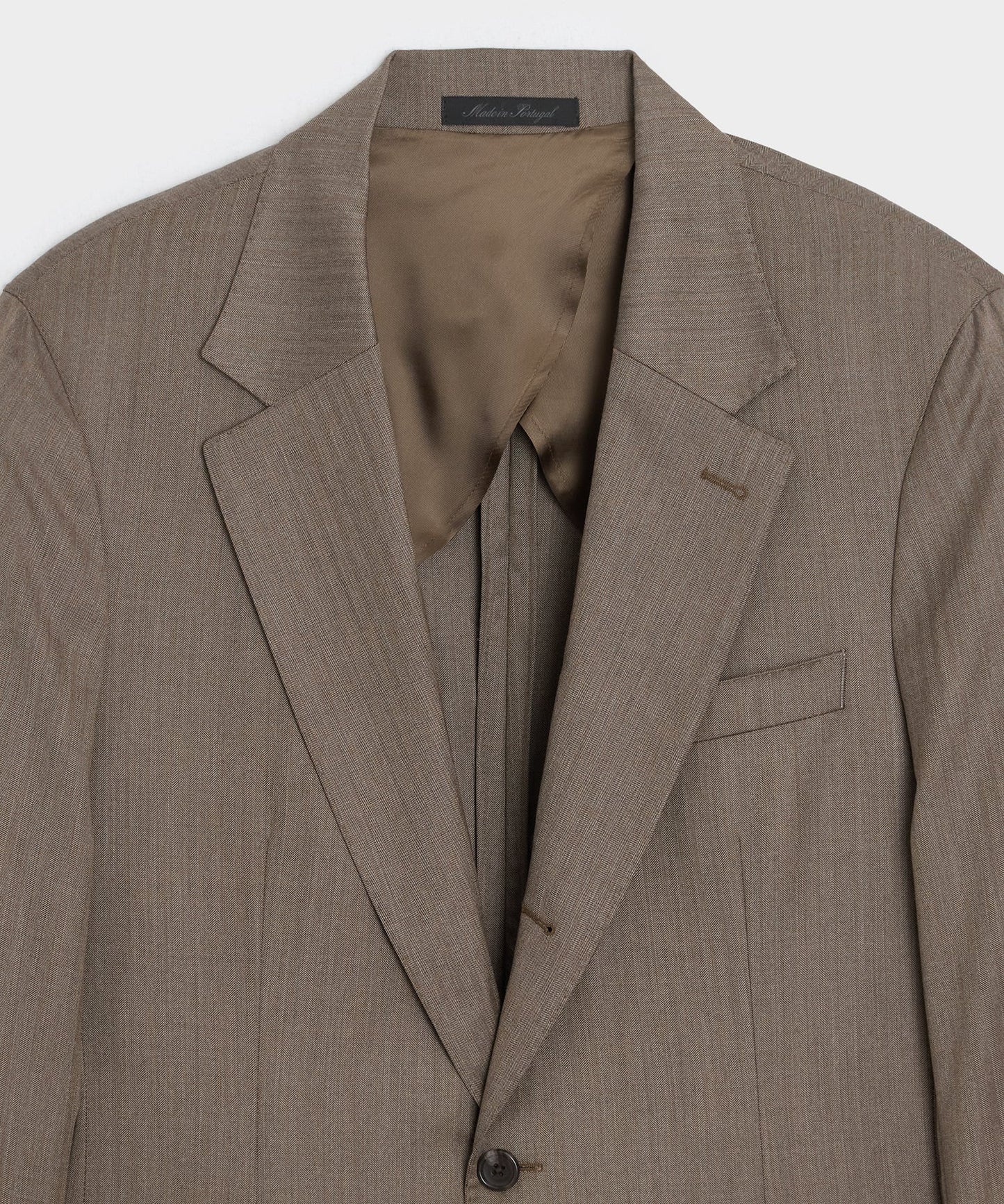 Todd Snyder Herringbone Madison Jacket in Light Brown Herringbone Light Brown