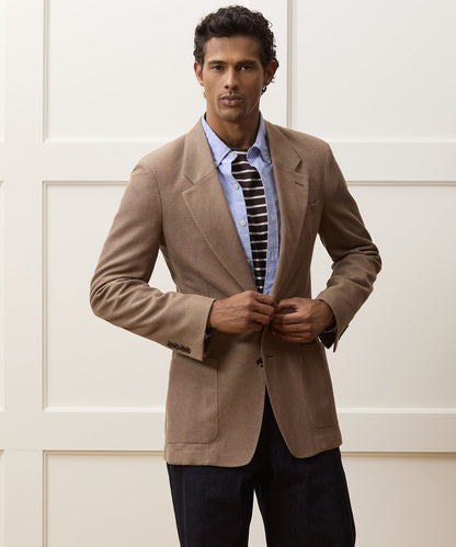 Todd Snyder Single-Breasted Knit Pique Wythe Jacket in Khaki Khaki