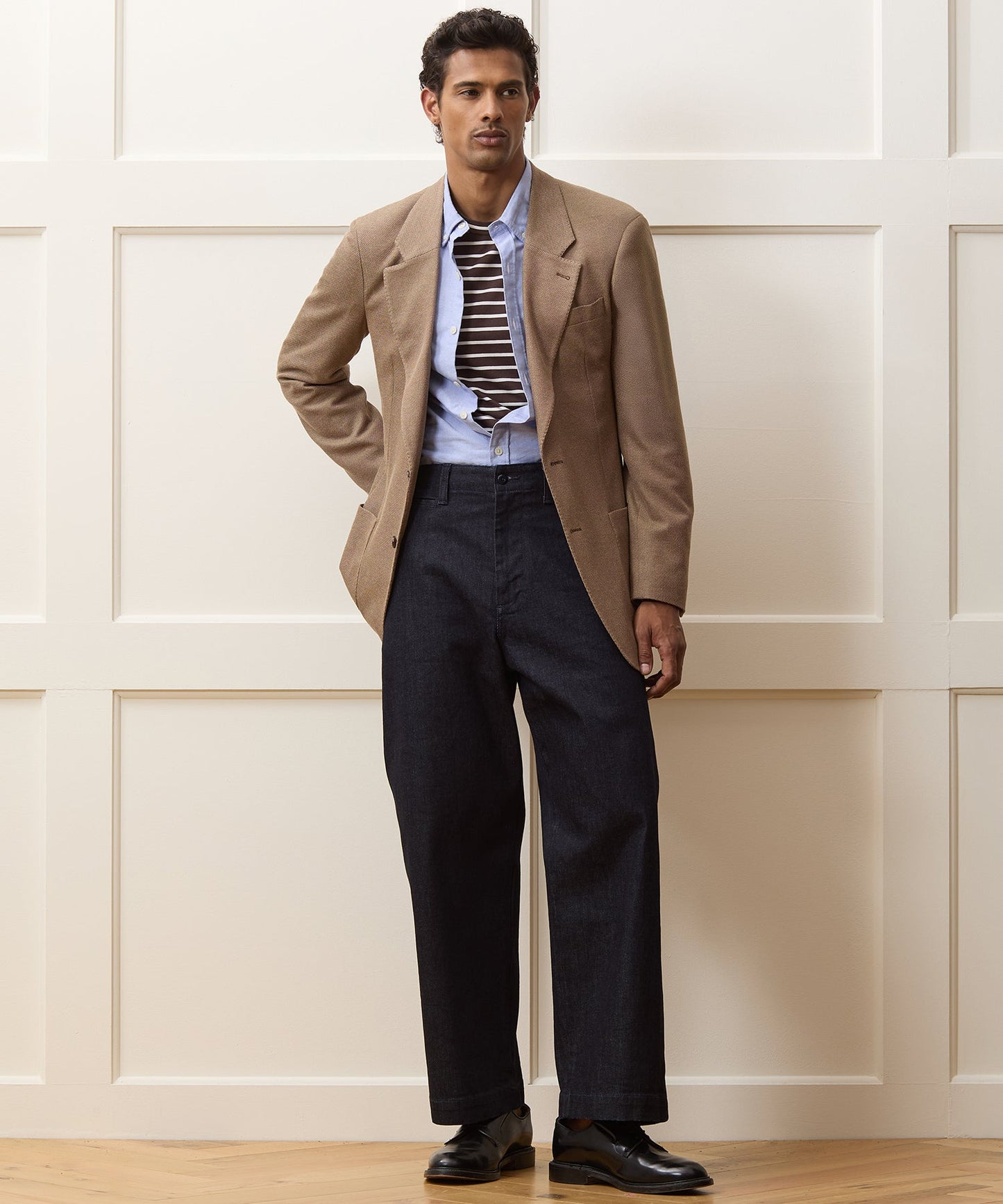 Todd Snyder Single-Breasted Knit Pique Wythe Jacket in Khaki Khaki