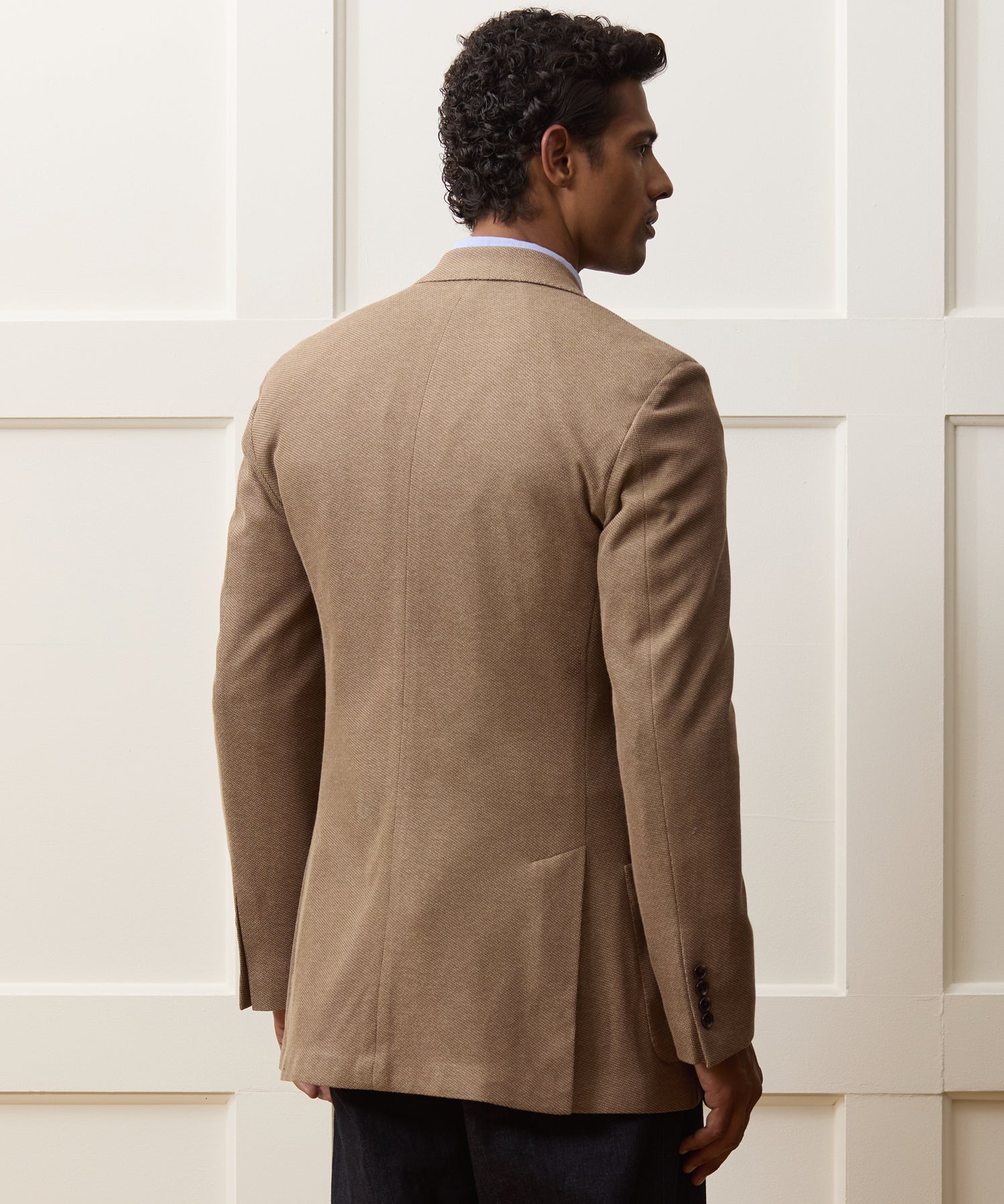 Todd Snyder Single-Breasted Knit Pique Wythe Jacket in Khaki Khaki