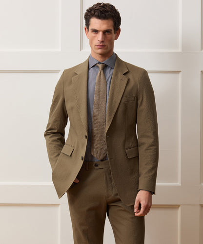 Todd Snyder Italian Seersucker Sutton Jacket in Tan Tan