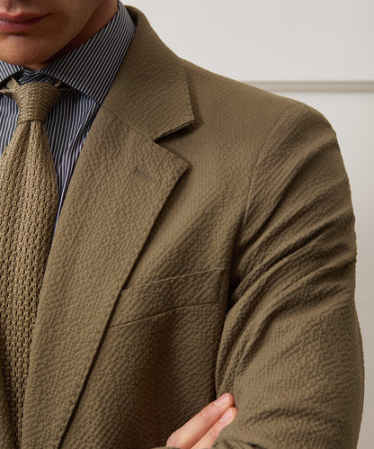 Todd Snyder Italian Seersucker Sutton Jacket in Tan Tan