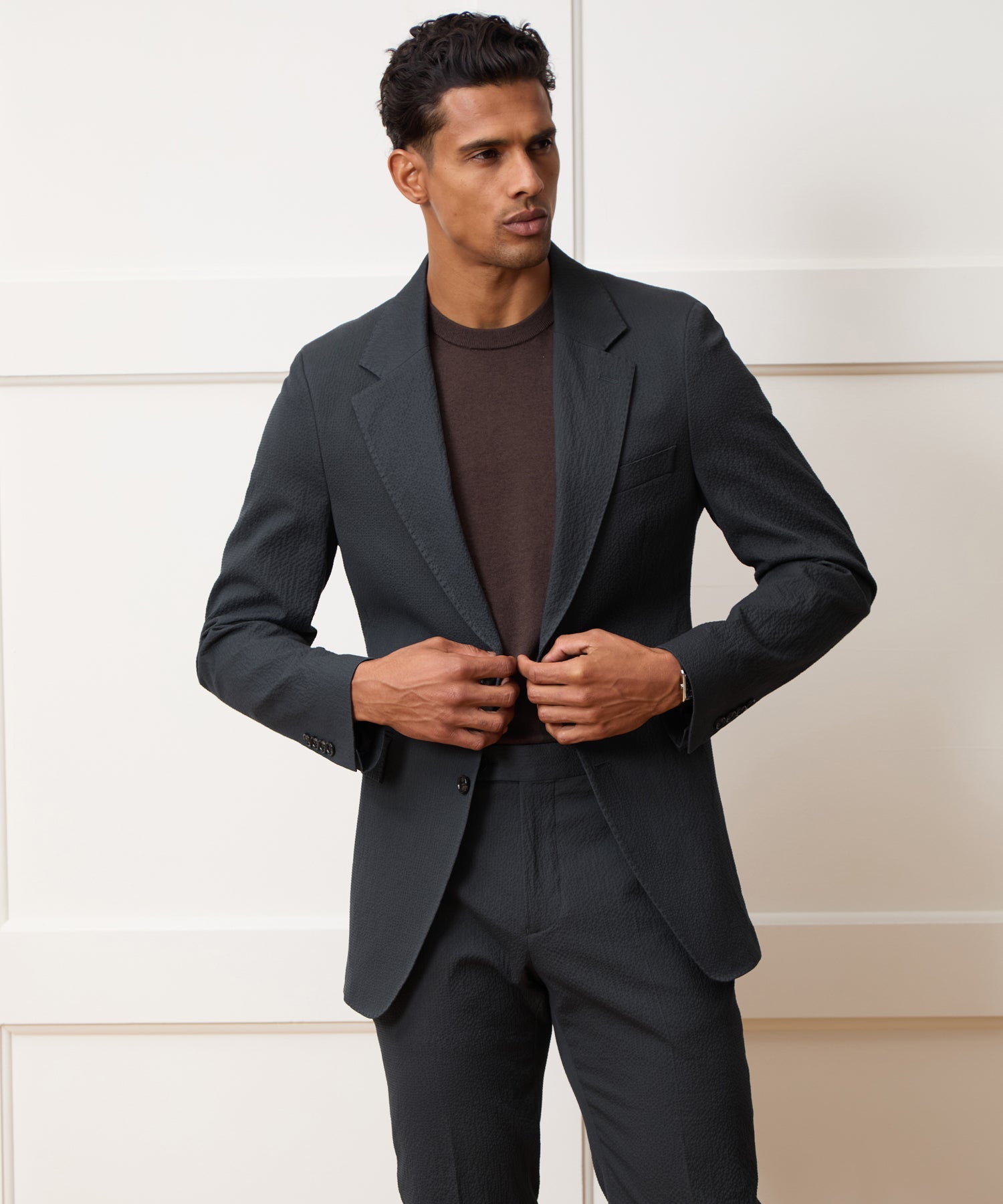 Todd Snyder Italian Seersucker Sutton Jacket in Obsidian Obsidian