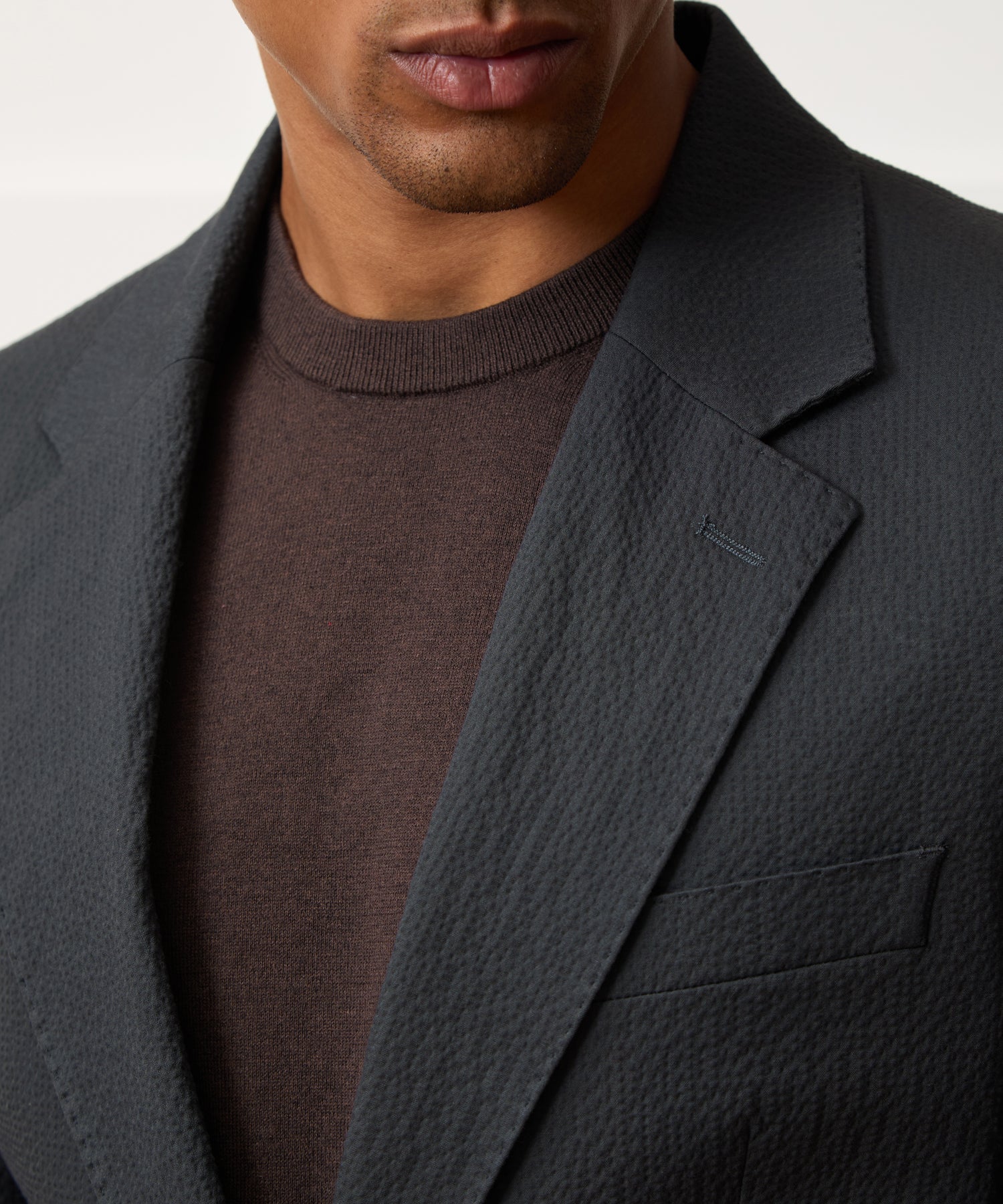 Todd Snyder Italian Seersucker Sutton Jacket in Obsidian Obsidian