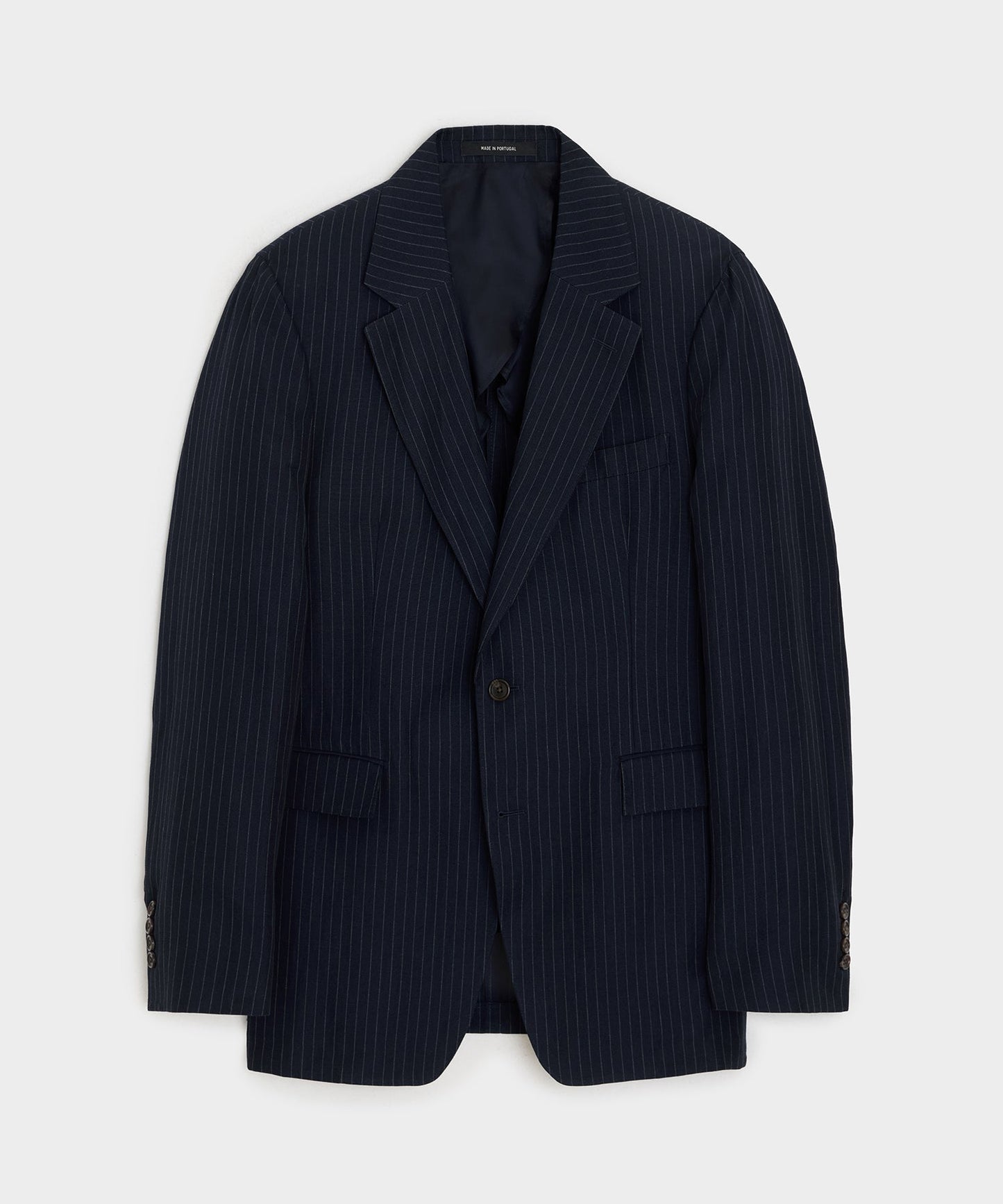 Todd Snyder Italian Cotton-Linen Pinstripe Sutton Jacket in Navy Stripe Navy