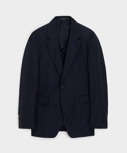 Todd Snyder Italian Cotton-Linen Pinstripe Sutton Jacket in Navy Stripe Navy