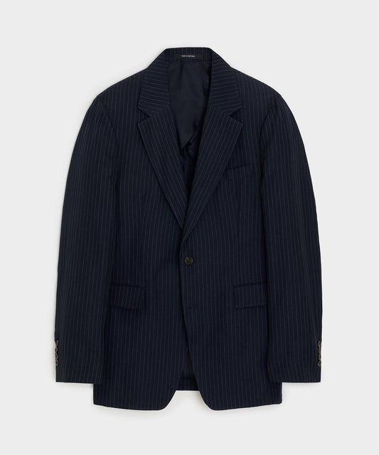 Todd Snyder Italian Cotton-Linen Pinstripe Sutton Jacket in Navy Stripe Navy