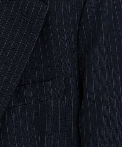 Todd Snyder Italian Cotton-Linen Pinstripe Sutton Jacket in Navy Stripe Navy