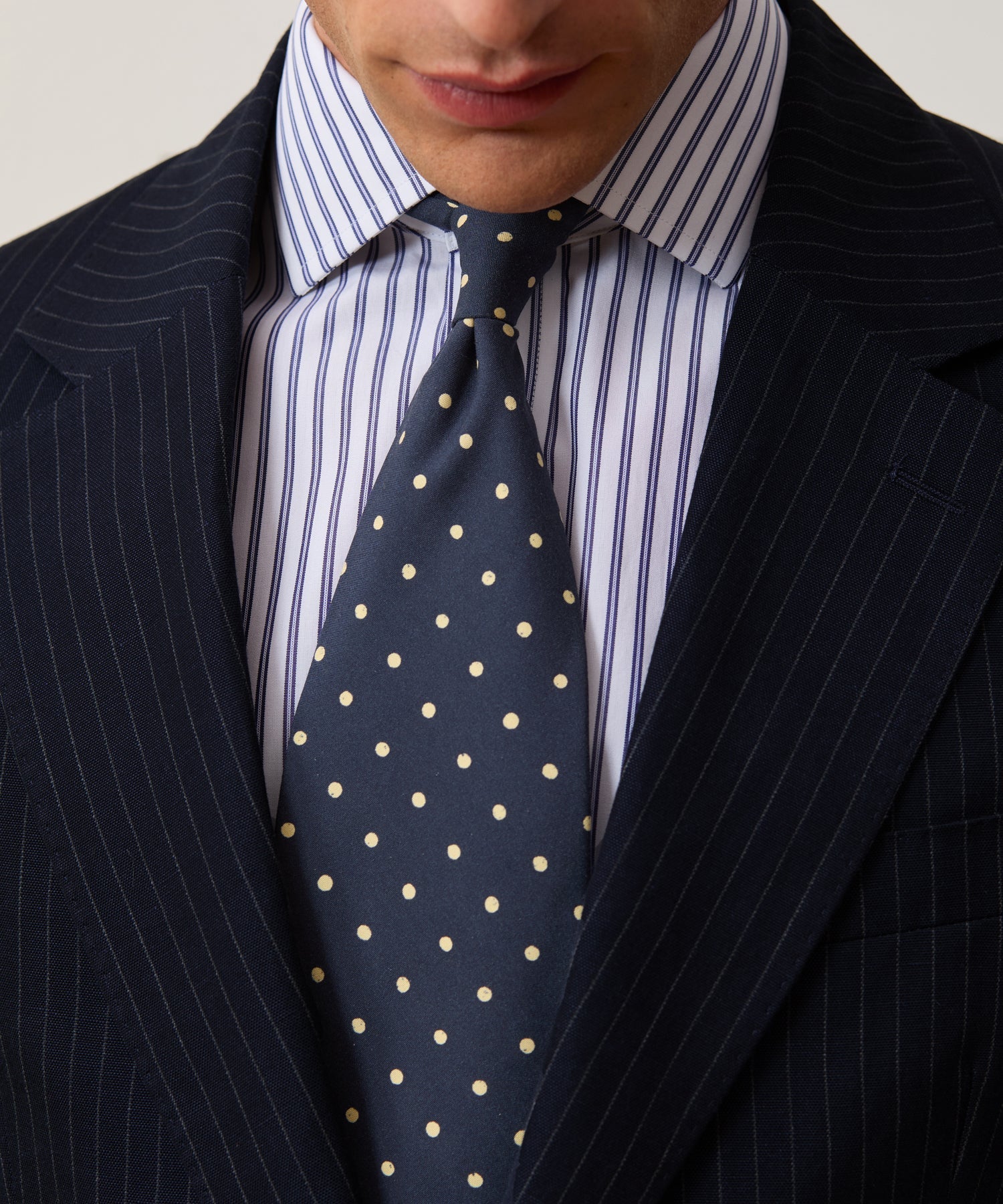 Todd Snyder Italian Cotton-Linen Pinstripe Sutton Jacket in Navy Stripe Navy