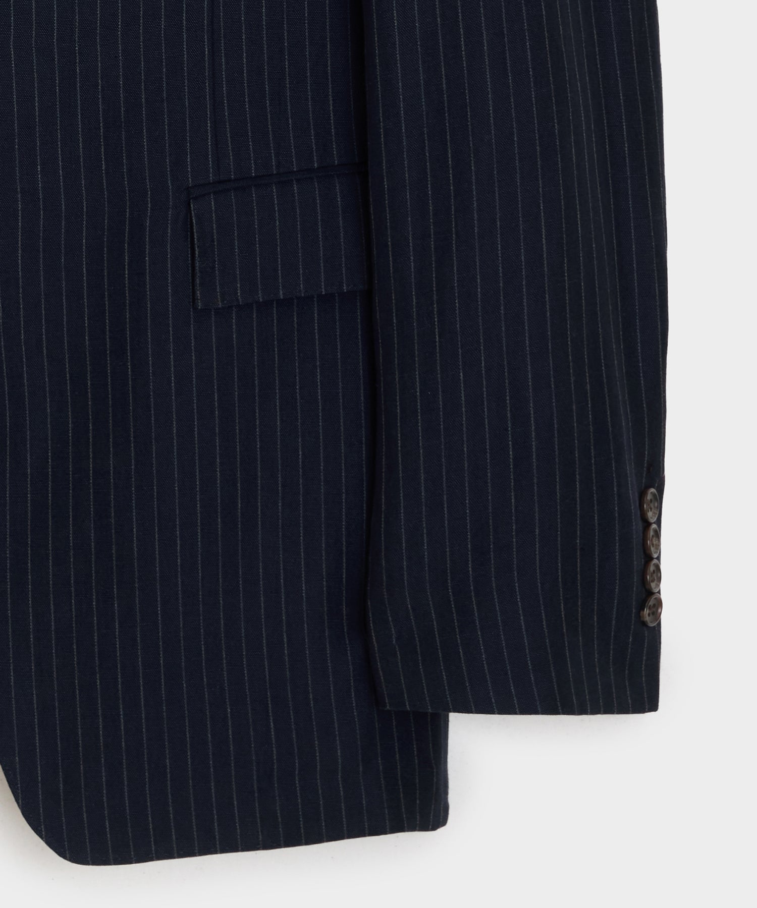 Todd Snyder Italian Cotton-Linen Pinstripe Sutton Jacket in Navy Stripe Navy