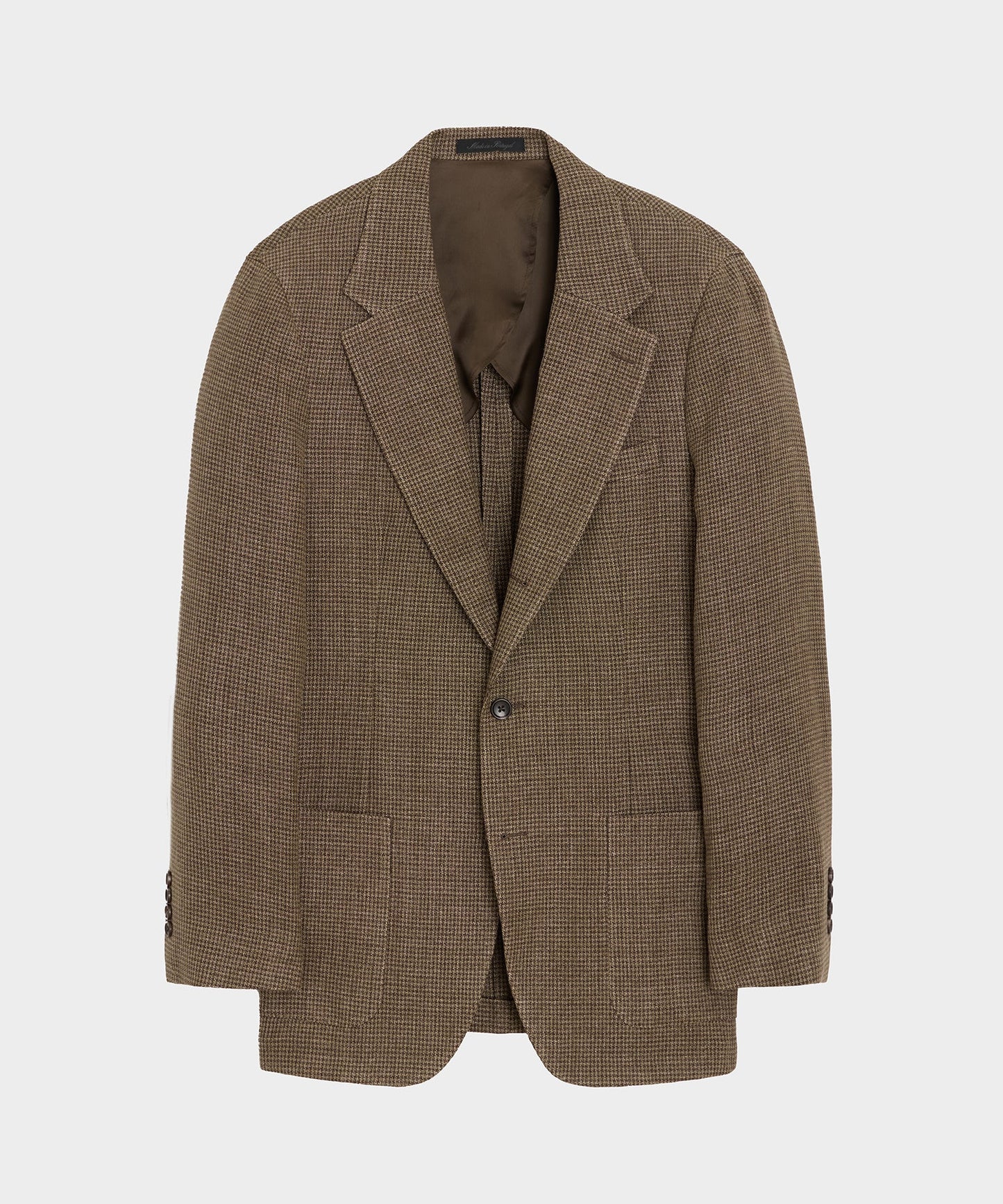 Todd Snyder Italian Linen Houndstooth Madison Jacket in Tan Houndstooth Tan