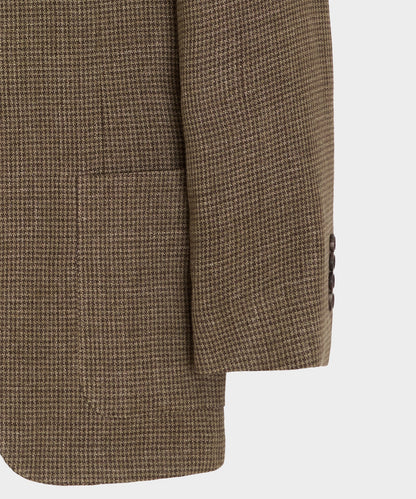 Todd Snyder Italian Linen Houndstooth Madison Jacket in Tan Houndstooth Tan